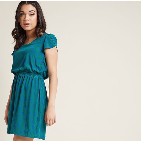 Modcloth Dinosaur Print Dress - Picture 1 of 5